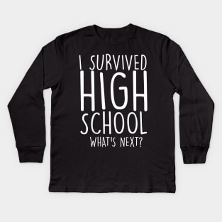 I Survived High School Graduation Kids Long Sleeve T-Shirt